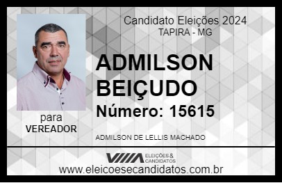 Candidato ADMILSON BEIÇUDO 2024 - TAPIRA - Eleições