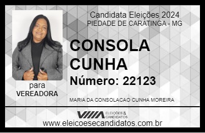 Candidato CONSOLA CUNHA 2024 - PIEDADE DE CARATINGA - Eleições