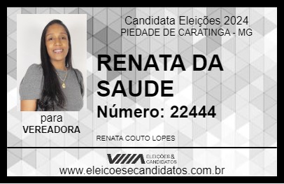 Candidato RENATA DA SAUDE 2024 - PIEDADE DE CARATINGA - Eleições