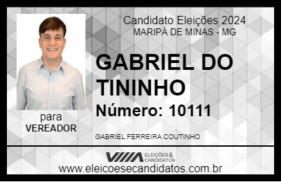 Candidato GABRIEL DO TININHO 2024 - MARIPÁ DE MINAS - Eleições