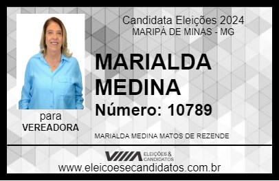 Candidato MARIALDA MEDINA 2024 - MARIPÁ DE MINAS - Eleições