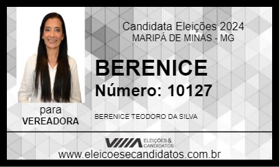 Candidato BERENICE 2024 - MARIPÁ DE MINAS - Eleições