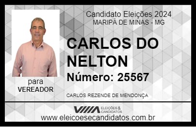 Candidato CARLOS DO NELTON 2024 - MARIPÁ DE MINAS - Eleições