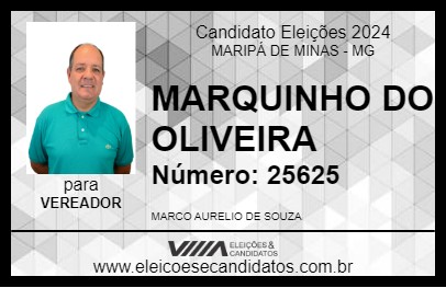 Candidato MARQUINHO DO OLIVEIRA 2024 - MARIPÁ DE MINAS - Eleições