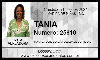 Candidato TANIA 2024 - MARIPÁ DE MINAS - Eleições