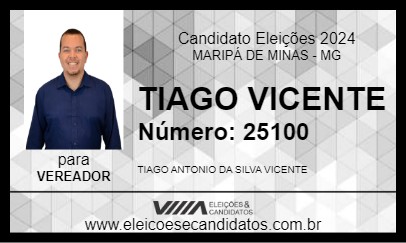 Candidato TIAGO VICENTE 2024 - MARIPÁ DE MINAS - Eleições