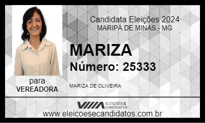 Candidato MARIZA 2024 - MARIPÁ DE MINAS - Eleições