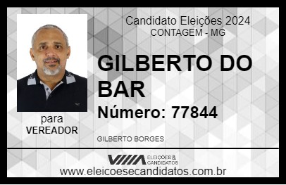 Candidato GILBERTO DO BAR 2024 - CONTAGEM - Eleições