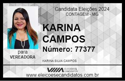 Candidato KARINA CAMPOS 2024 - CONTAGEM - Eleições