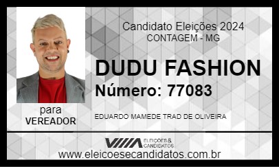 Candidato DUDU FASHION 2024 - CONTAGEM - Eleições