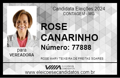 Candidato ROSE CANARINHO 2024 - CONTAGEM - Eleições