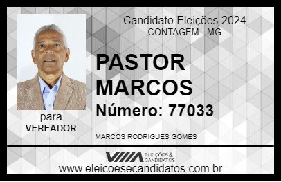 Candidato PASTOR MARCOS 2024 - CONTAGEM - Eleições