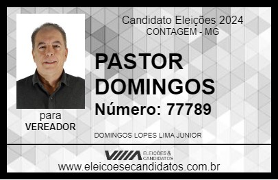 Candidato PASTOR DOMINGOS 2024 - CONTAGEM - Eleições