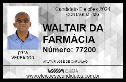 Candidato WALTAIR DA FARMÁCIA 2024 - CONTAGEM - Eleições