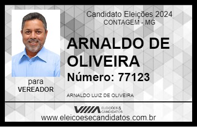 Candidato ARNALDO DE OLIVEIRA 2024 - CONTAGEM - Eleições