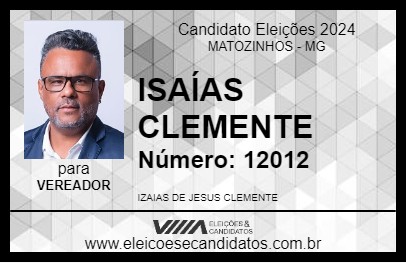 Candidato ISAÍAS CLEMENTE 2024 - MATOZINHOS - Eleições