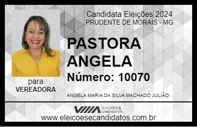 Candidato PASTORA ANGELA 2024 - PRUDENTE DE MORAIS - Eleições