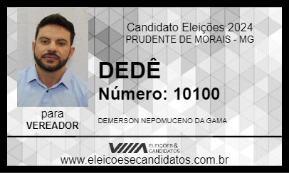 Candidato DEDÊ 2024 - PRUDENTE DE MORAIS - Eleições