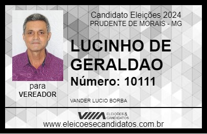 Candidato LUCINHO DE GERALDAO 2024 - PRUDENTE DE MORAIS - Eleições