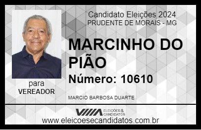 Candidato MARCINHO DO PIÃO 2024 - PRUDENTE DE MORAIS - Eleições