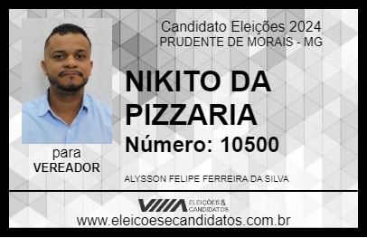 Candidato NIKITO DA PIZZARIA 2024 - PRUDENTE DE MORAIS - Eleições