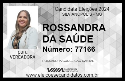 Candidato ROSSANDRA DA SAÚDE 2024 - SILVIANÓPOLIS - Eleições