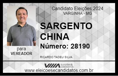 Candidato SARGENTO CHINA 2024 - VARGINHA - Eleições