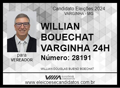 Candidato WILLIAN BOECHAT VARGINHA 24H 2024 - VARGINHA - Eleições