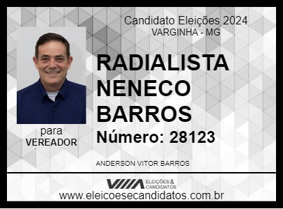 Candidato RADIALISTA NENECO BARROS 2024 - VARGINHA - Eleições