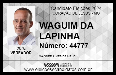 Candidato WAGUIM DA LAPINHA 2024 - CORAÇÃO DE JESUS - Eleições