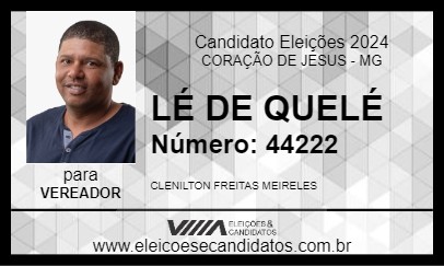 Candidato LÉ DE QUELÉ 2024 - CORAÇÃO DE JESUS - Eleições