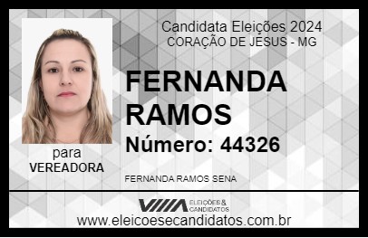 Candidato FERNANDA RAMOS 2024 - CORAÇÃO DE JESUS - Eleições