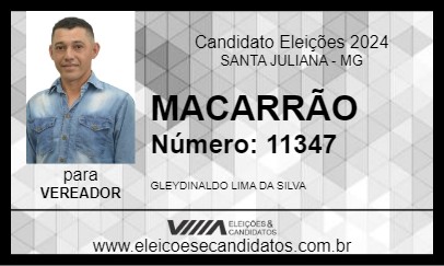 Candidato MACARRÃO 2024 - SANTA JULIANA - Eleições