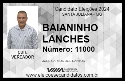 Candidato BAIANINHO LANCHES 2024 - SANTA JULIANA - Eleições