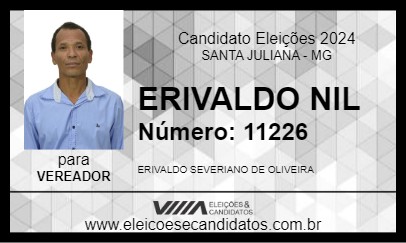 Candidato ERIVALDO NIL 2024 - SANTA JULIANA - Eleições