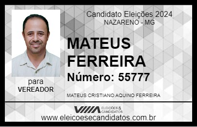 Candidato MATEUS FERREIRA 2024 - NAZARENO - Eleições