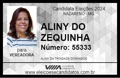 Candidato ALINY DO ZEQUINHA 2024 - NAZARENO - Eleições