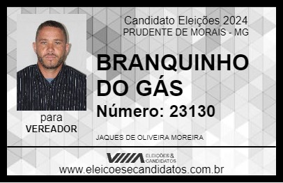 Candidato BRANQUINHO DO GÁS 2024 - PRUDENTE DE MORAIS - Eleições