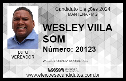 Candidato WESLEY VIILA SOM 2024 - MANTENA - Eleições