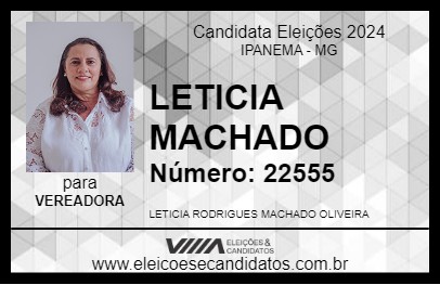 Candidato LETICIA MACHADO 2024 - IPANEMA - Eleições