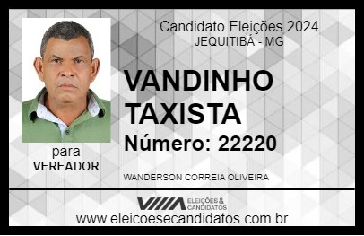 Candidato VANDINHO TAXISTA 2024 - JEQUITIBÁ - Eleições