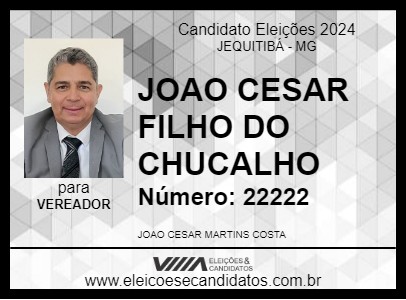 Candidato JOAO CESAR FILHO DO CHUCALHO 2024 - JEQUITIBÁ - Eleições