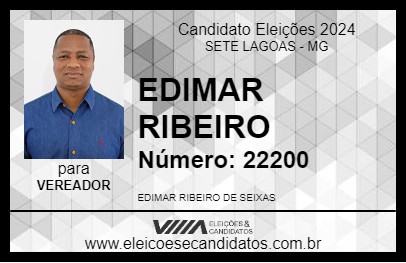 Candidato EDIMAR RIBEIRO 2024 - SETE LAGOAS - Eleições