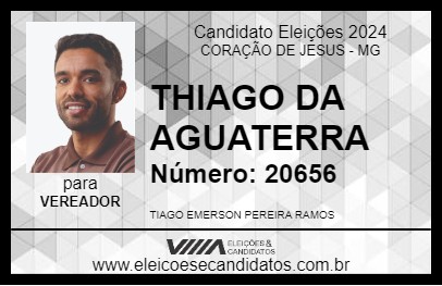 Candidato THIAGO DA AGUATERRA 2024 - CORAÇÃO DE JESUS - Eleições