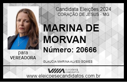 Candidato MARINA DE MORVAN 2024 - CORAÇÃO DE JESUS - Eleições