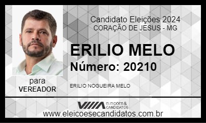 Candidato ERILIO MELO 2024 - CORAÇÃO DE JESUS - Eleições