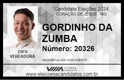 Candidato GORDINHO DA ZUMBA 2024 - CORAÇÃO DE JESUS - Eleições