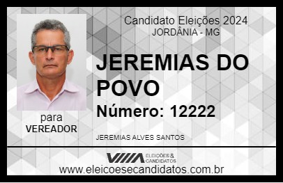 Candidato JEREMIAS DO POVO 2024 - JORDÂNIA - Eleições