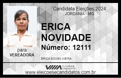 Candidato ERICA VARIEDADES 2024 - JORDÂNIA - Eleições