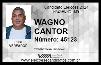 Candidato WAGNO CANTOR 2024 - NAZARENO - Eleições